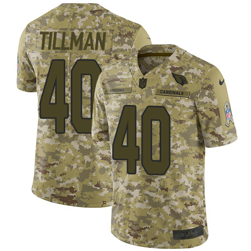 Cardinals #40 Pat Tillman Camo Youth Stitched Limited 2018 Salute To Service Jersey