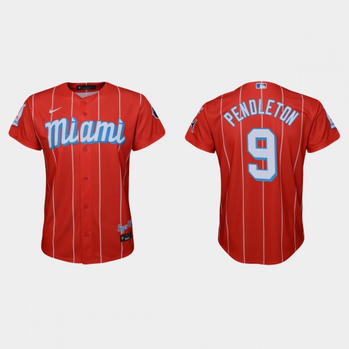 Miami Miami Marlins #9 Terry Pendleton Youth 2021 City Connect Authentic Jersey Red Youth