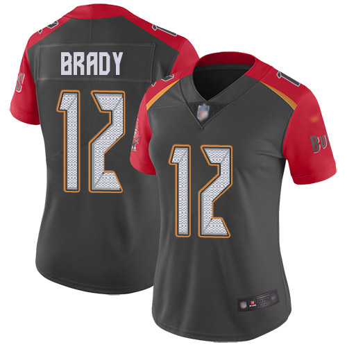 Buccaneers #12 Tom Brady Gray Women's Stitched Limited Inverted Legend Jersey
