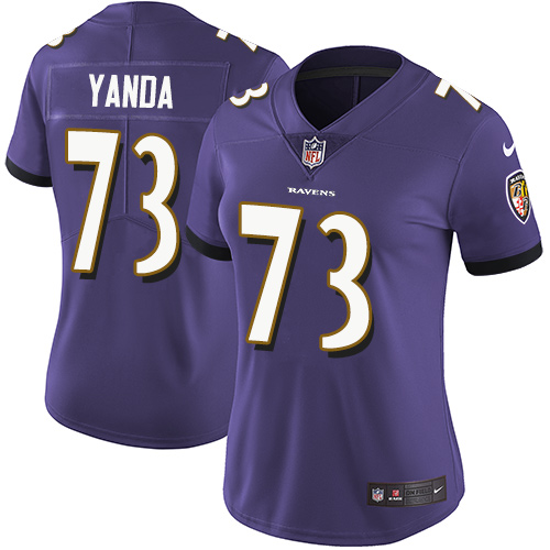 Baltimore Ravens #73 Marshal Yanda Purple Team Color Women's Stitched Vapor Untouchable Limited Jersey Womens