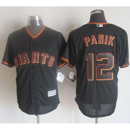 San Francisco Giants #12 Joe Panik Black New Cool Base Stitched Jersey Men's