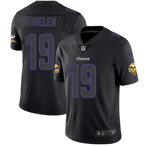 Vikings #19 Adam Thielen Black Men's Stitched Limited Rush Impact Jersey