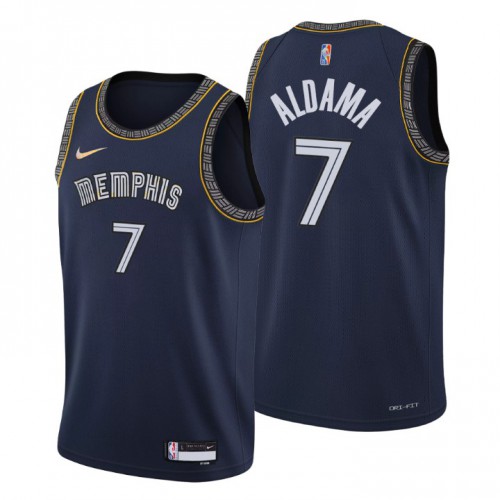 Memphis Memphis Grizzlies #7 Santi Aldama Mens Navy 2021/22 Swingman Jersey - City Edition Mens