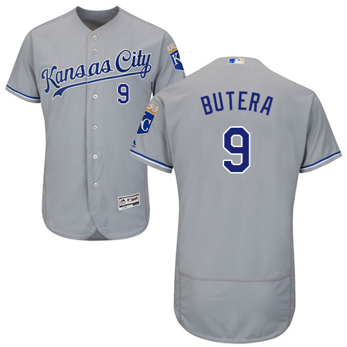 Kansas City Royals #9 Drew Butera Grey Flexbase Authentic Collection Stitched Jersey Men's