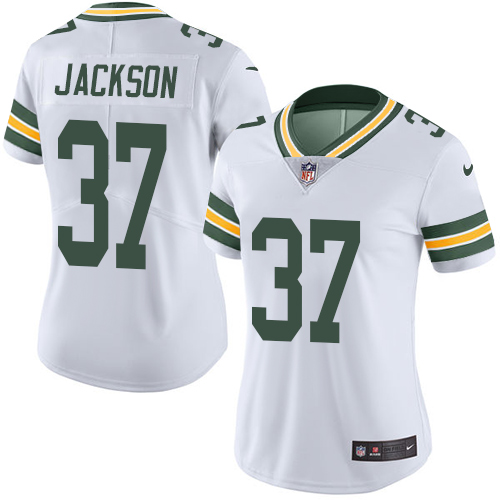 Green Bay Packers #37 Josh Jackson White Women's Stitched Vapor Untouchable Limited Jersey Womens