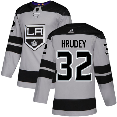 Adidas Los Angeles Kings #32 Kelly Hrudey Gray Alternate Authentic Stitched Jersey Men's