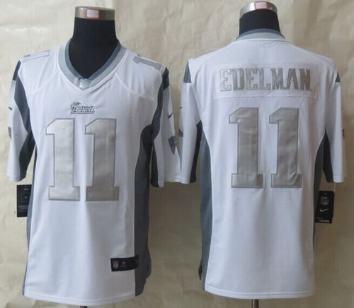 Patriots #11 Julian Edelman White Men's Stitched Limited Platinum Jersey
