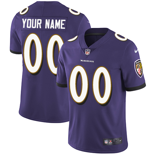 Baltimore Ravens Customized Purple Team Color Stitched Vapor Untouchable Limited Youth Jersey