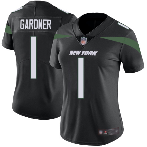 Jets #1 Ahmad Sauce Gardner Black Alternate Women's Stitched Vapor Untouchable Limited Jersey