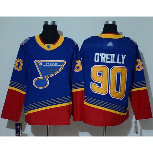 Adidas St. Louis Blues #90 Ryan O'Reilly Blue/Red Authentic 2019 Heritage Stitched Jersey Men's