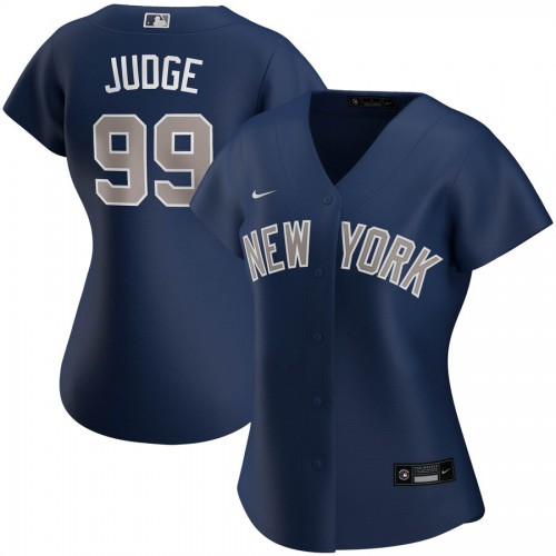 New York New York Yankees #99 Aaron Judge Women's Alternate 2020 Player Jersey Navy Womens