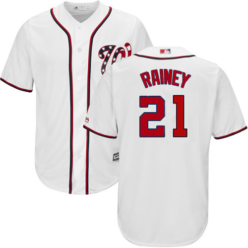Washington Nationals #21 Tanner Rainey White New Cool Base Stitched Jersey Men's