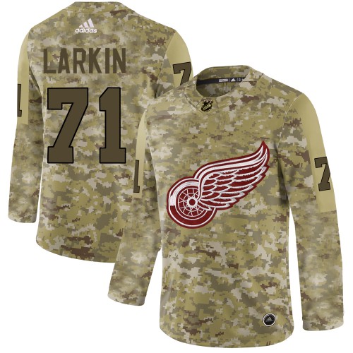 Adidas Detroit Red Wings #71 Dylan Larkin Camo Authentic Stitched Jersey Men's