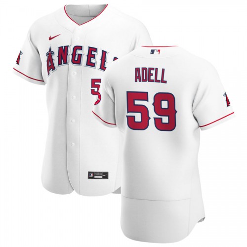 Los Angeles Los Angeles Angels #59 Jo Adell Men's White Home 2020 Authentic Player Jersey Men's