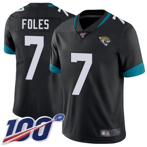 Jacksonville Jaguars #7 Nick Foles Black Team Color Youth Stitched 100th Season Vapor Limited Jersey Youth