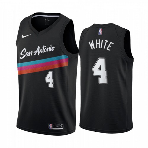 San Antonio Spurs #4 Derrick White Black Womens Swingman 2020-21 City Edition Jersey Womens