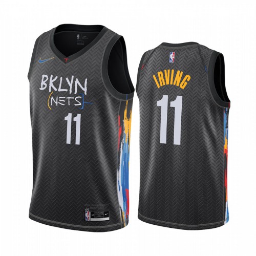 Brooklyn Nets #11 Kyrie Irving Black Youth Swingman 2020-21 City Edition Jersey Youth