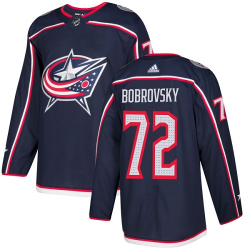 Adidas Columbus Blue Jackets #72 Sergei Bobrovsky Navy Blue Home Authentic Stitched Jersey Men's