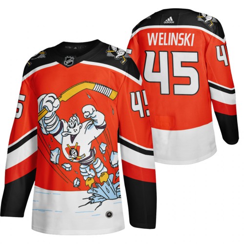 Anaheim Anaheim Ducks #45 Andy Welinski Red Men's Adidas 2020-21 Reverse Retro Alternate Jersey Men's