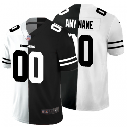 Las Vegas Raiders Custom Men's Black V White Peace Split Vapor Untouchable Limited Jersey