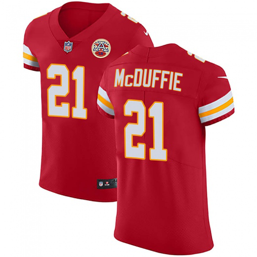 Chiefs #21 Trent McDuffie Red Team Color Men's Stitched Vapor Untouchable Elite Jersey