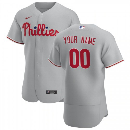 Philadelphia Phillies Custom Men's Gray Road 2020 Authentic Player Jersey