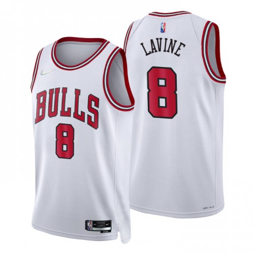 Chicago Bulls #8 Zach Lavine White Mens 2021-22 75th Anniversary Diamond Swingman Jersey - Association Edition Mens
