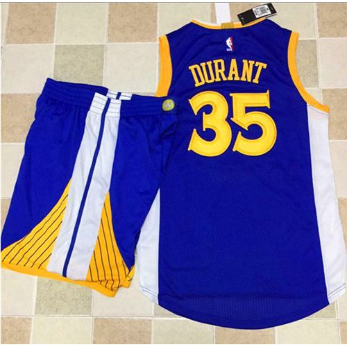 Golden State Warriors #35 Kevin Durant Blue A Set Stitched Jersey Mens