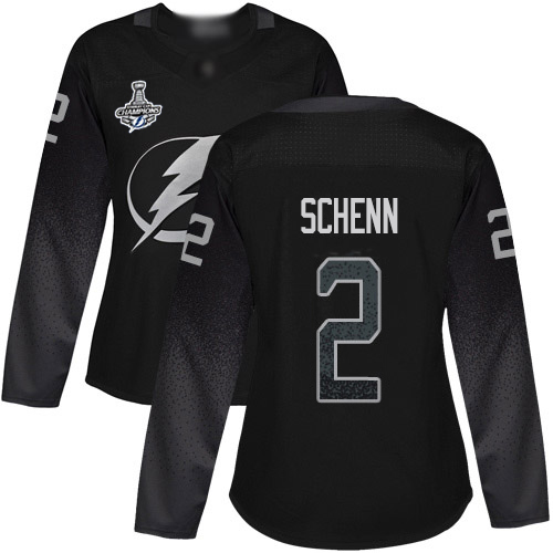 Adidas Tampa Bay Lightning #2 Luke Schenn Black Alternate Authentic Women's 2020 Stanley Cup Champions Stitched Jersey Womens