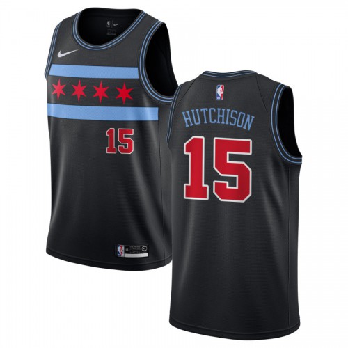 Chicago Bulls #15 Chandler Hutchison Black Swingman City Edition 2018/19 Jersey Mens