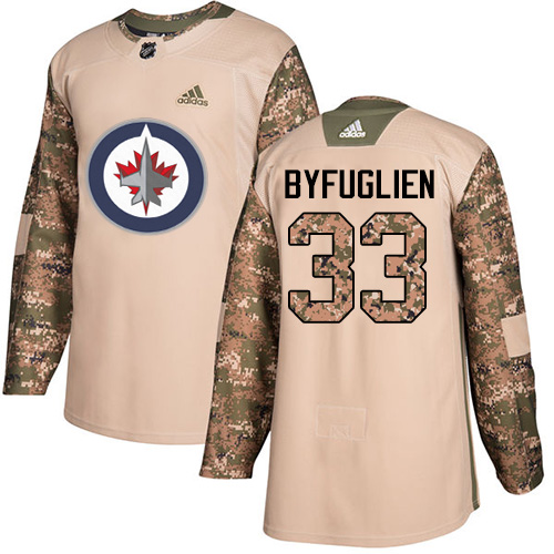 Adidas Winnipeg Jets #33 Dustin Byfuglien Camo Authentic 2017 Veterans Day Stitched Youth Jersey Youth