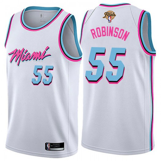 Heat #55 Duncan Robinson White 2023 Finals Patch Swingman City Edition Jersey