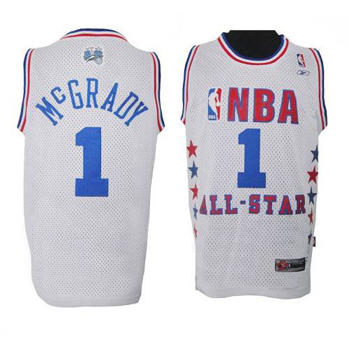 Orlando Magic #1 Tracy Mcgrady White 2003 All-Star Stitched Jersey Mens