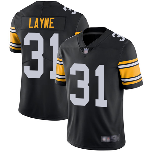 Pittsburgh Steelers #31 Justin Layne Black Alternate Men's Stitched Vapor Untouchable Limited Jersey Men's