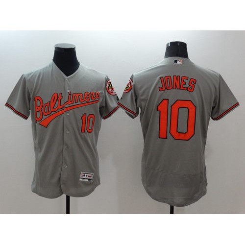 Baltimore Orioles #10 Adam Jones Grey Flexbase Authentic Collection Stitched Jersey Men's