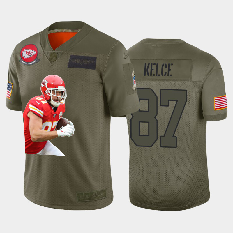 Kansas City Chiefs #87 Travis Kelce Team Hero 1 Vapor Limited Jersey Camo