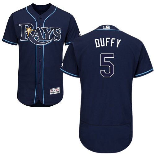 Tampa Bay Rays #5 Matt Duffy Dark Blue Flexbase Authentic Collection Stitched Jersey Men's