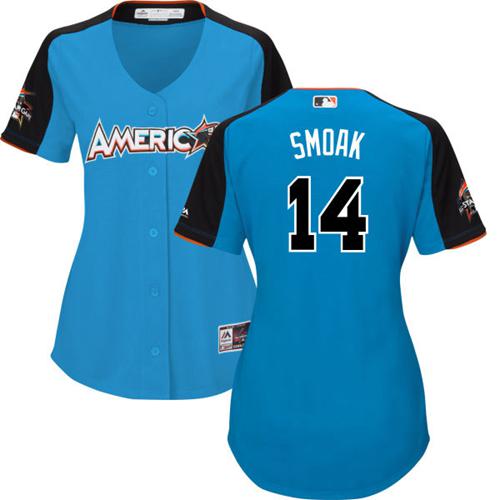 Toronto Blue Jays #14 Justin Smoak Blue 2017 All-Star American League Women's Stitched Jersey Womens