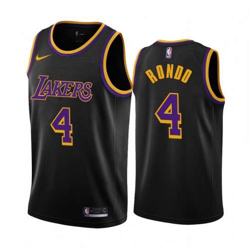 Los Angeles Los Angeles Lakers #4 Rajon Rondo Black Swingman 2020-21 Earned Edition Jersey Mens
