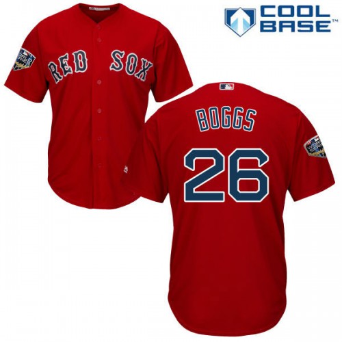 Boston Red Sox #26 Wade Boggs Red New Cool Base 2018 World Series Stitched Jersey Men's