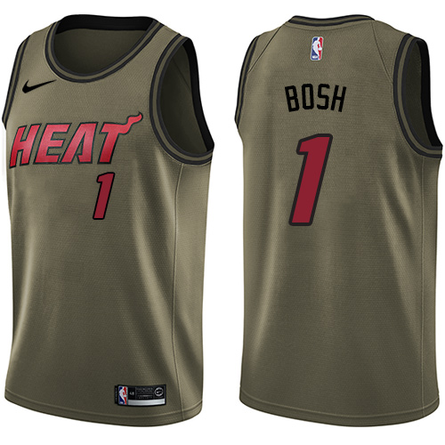 Miami Heat #1 Chris Bosh Green Salute to Service Youth Swingman Jersey Youth