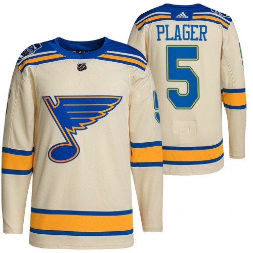 St. Louis St. Louis Blues #5 Bob Plager Men's Adidas 2022 Winter Classic Authentic Jersey Cream Men's