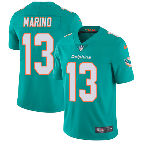 Dolphins #13 Dan Marino Aqua Green Team Color Youth Stitched Vapor Untouchable Limited Jersey