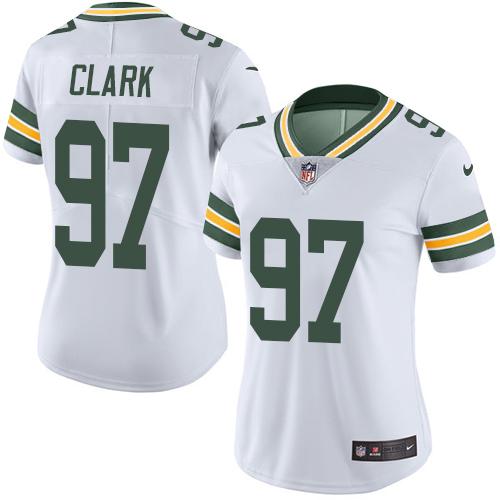 Green Bay Packers #97 Kenny Clark White Women's Stitched Vapor Untouchable Limited Jersey Womens