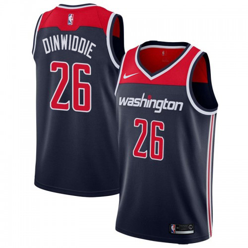 Washington Wizards #26 Spencer Dinwiddie Navy Blue Swingman Statement Edition Jersey Mens