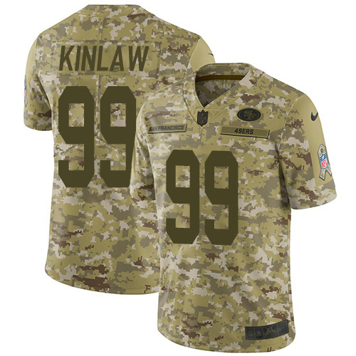 San Francisco 49ers #99 Javon Kinlaw Camo Men's Stitched Limited 2018 Salute To Service Jersey Men's