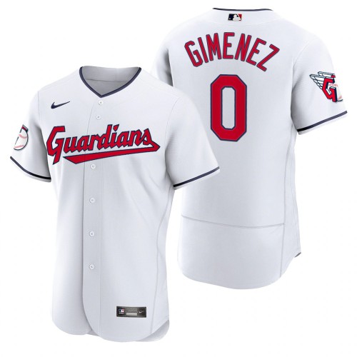 Cleveland Guardians #0 Andres Gimenez White Men's 2022 Authentic Home Jersey Men's