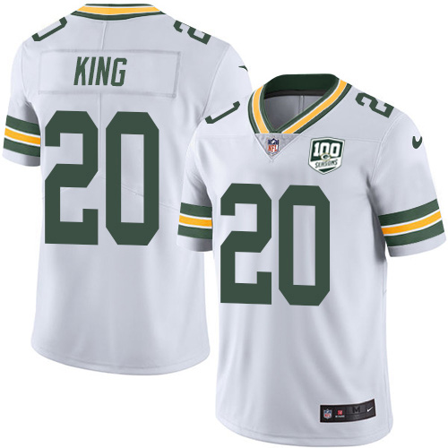 Green Bay Packers #20 Kevin King White Men's 100th Season Stitched Vapor Untouchable Limited Jersey Men's