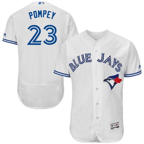 Toronto Blue Jays #23 Dalton Pompey White Flexbase Authentic Collection Stitched Jersey Men's