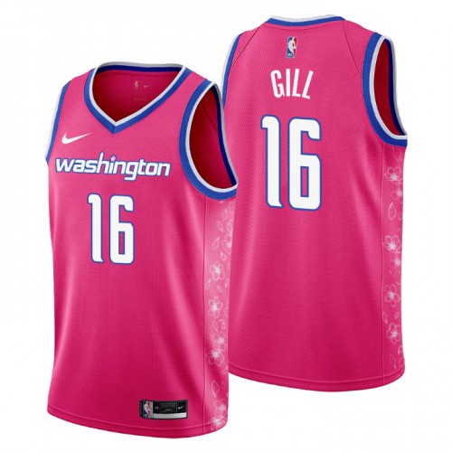 Washington Wizards #16 Anthony Gill Mens 2022-23 City Edition Jersey - Cherry Blossom Pink Mens